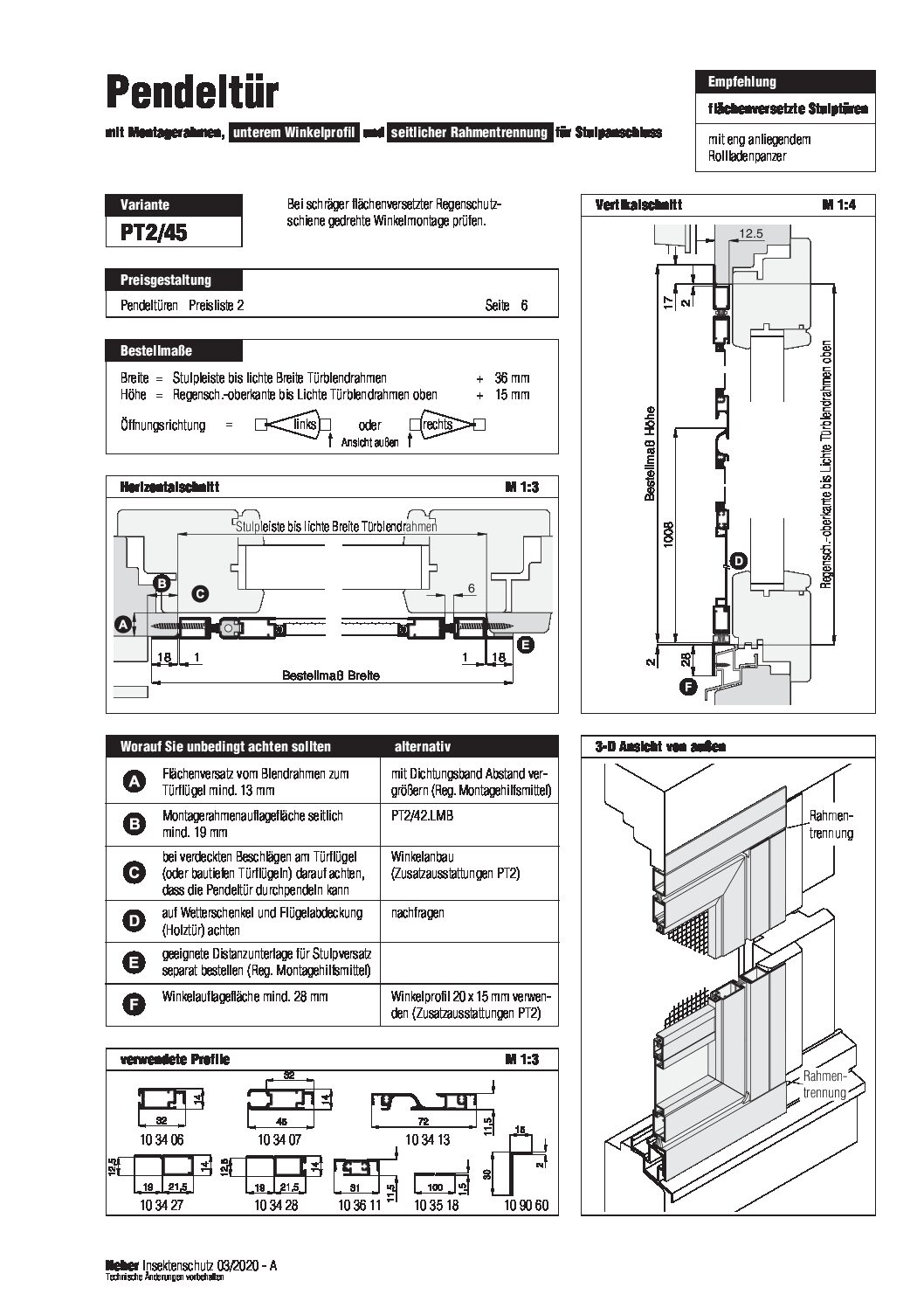 Pendelture Pt 2 45 Insektenschutz Bestellen