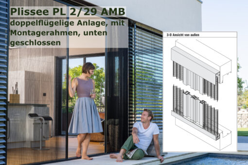 Insektenschutz Plissee PL 2/29 AMB für Flächenbündige und Flächenversetzte Türen