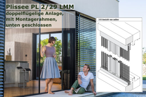 Insektenschutz Plissee PL 2/29 LMM für flächenbündige und flächenversetzte Türen